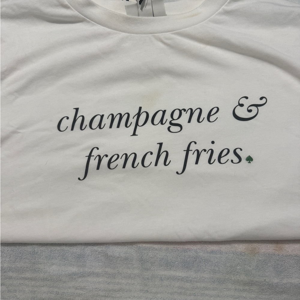 Kate Spade White Tee with Black Text